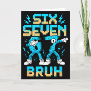 Funny 67 Dab Six Seven Burh Christmas 6 7 Dabbing  Card