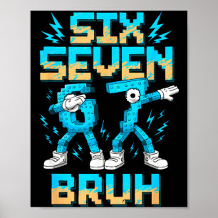 Funny 67 Dab Six Seven Burh Christmas 6 7 Dabbing Poster