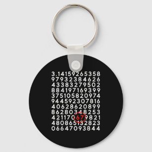 Funny 67 day 3.14 number six seven meme math key ring