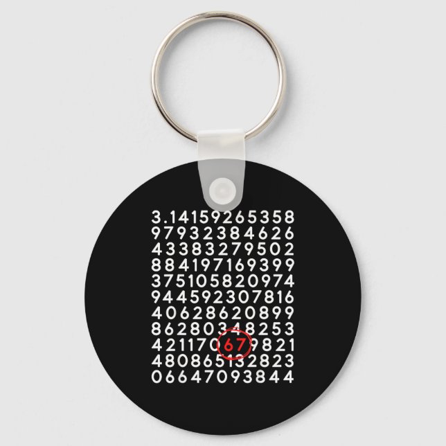 Funny 67 day 3.14 number six seven meme math key ring (Front)