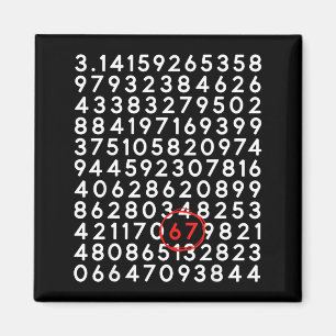 Funny 67 day 3.14 number six seven meme math magnet