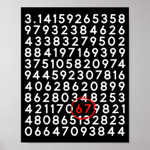 Funny 67 day 3.14 number six seven meme math poster