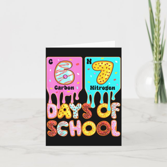 Funny 67 Days Of School Meme Periodic Table Drip G Card (Front)