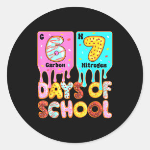 Funny 67 Days Of School Meme Periodic Table Drip G Classic Round Sticker
