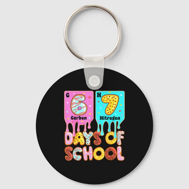 Funny 67 Days Of School Meme Periodic Table Drip G Key Ring (Front)