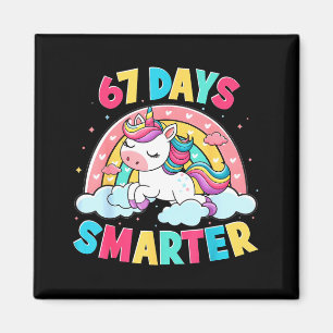 Funny 67 Days Smarter Unicorn Six Seven Boy Girl T Magnet