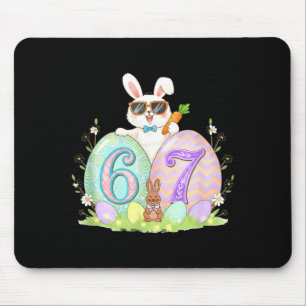 Funny 67 easter meme funny six seven easter egg mouse pad