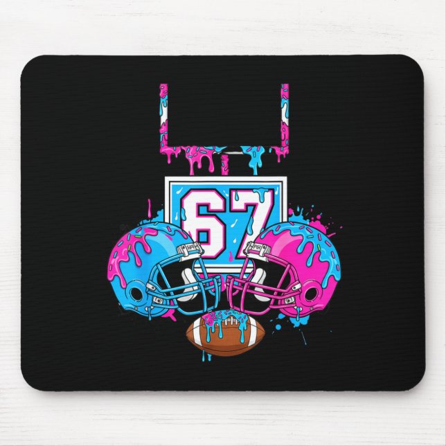 Funny 67 Football Ice Cream Drip 67th Srts Men &am Mouse Pad (Front)