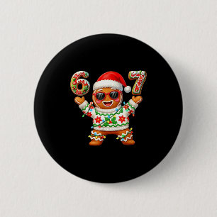 Funny 67 Gingerbread Six Seven Ice Cream Drip Chri 6 Cm Round Badge