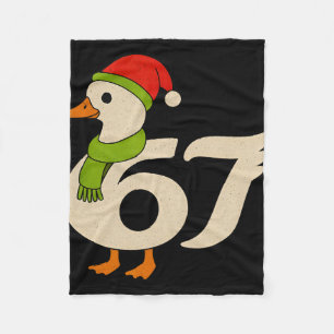 Funny 67 Goose Christmas 6 7 Meme Duck Santa Hat F Fleece Blanket