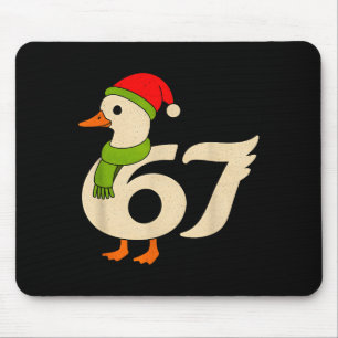 Funny 67 Goose Christmas 6 7 Meme Duck Santa Hat F Mouse Pad