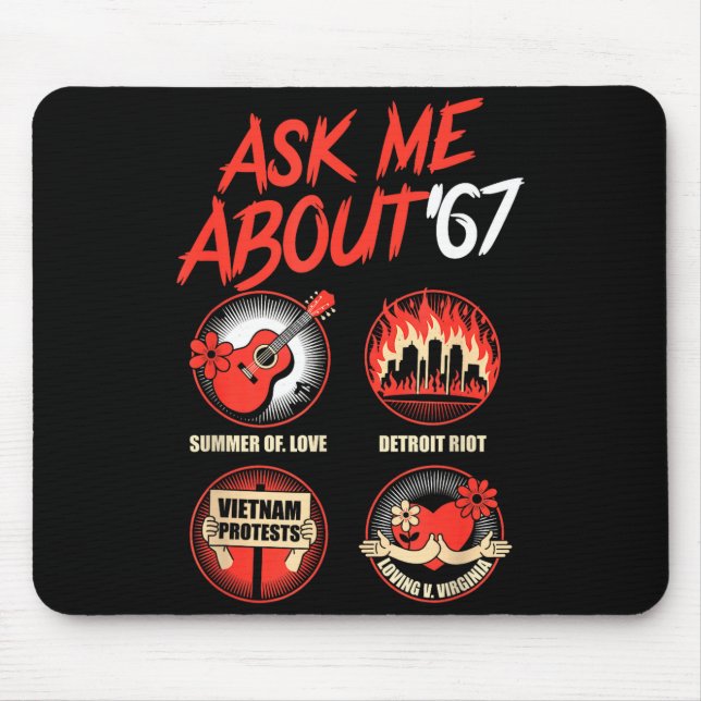 Funny 67 History Teacher Teacher 6 7 Funny Overuse Mouse Pad (Front)