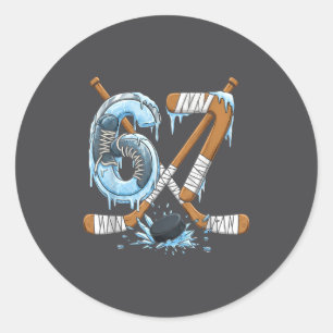 Funny 67 Ice Hockey Drip Number 67 Ice Hockey  Classic Round Sticker