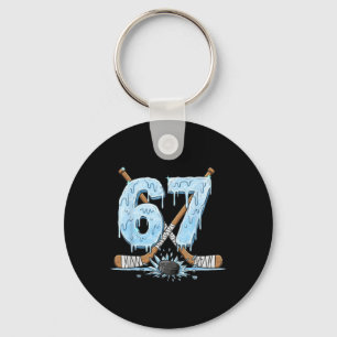 Funny 67 Ice Hockey Drip Number 67 Ice Hockey Key Ring