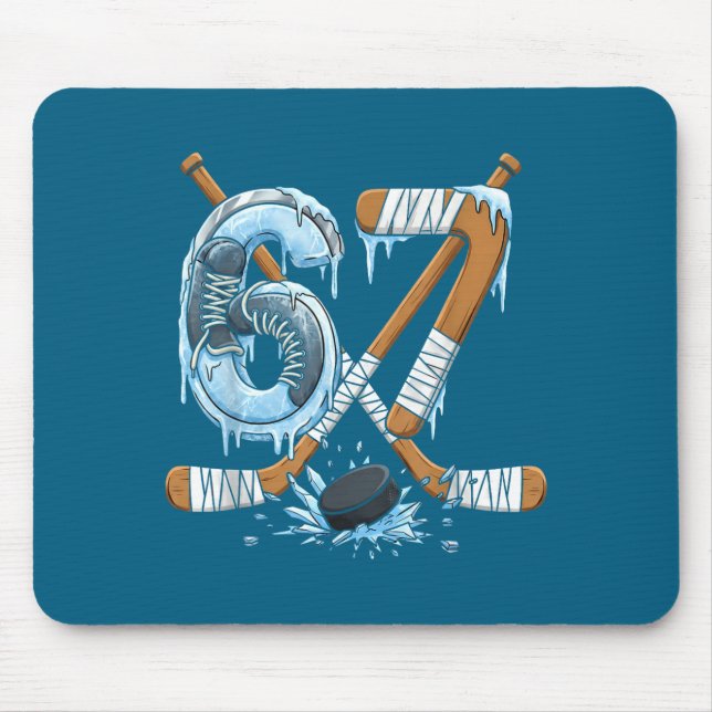 Funny 67 Ice Hockey Drip Number 67 Ice Hockey  Mouse Pad (Front)