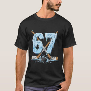 Funny 67 Ice Hockey Drip Number 67 Ice Hockey T-Shirt