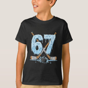 Funny 67 Ice Hockey Drip Number 67 Ice Hockey T-Shirt