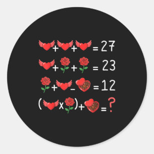 Funny 67 Math Teacher Valentine Math Teacher Women Classic Round Sticker