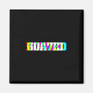 Funny 67 Meme 6oa7ed Glitch Art Retro Slang Goated Magnet