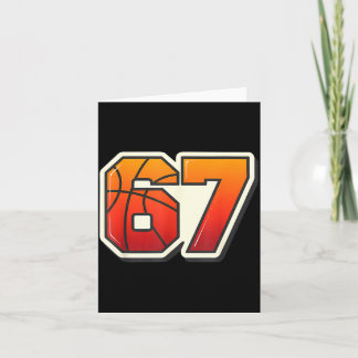 Funny 67 Meme Basketball Ice Cream Drip Six Seven Card