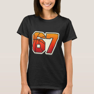 Funny 67 Meme Basketball Ice Cream Drip Six Seven T-Shirt