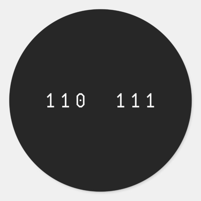 Funny 67 Meme Binary Code Computer Science Nerd Sl Classic Round Sticker (Front)