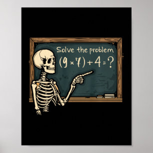 Funny 67 Meme Brainrot Joke Halloween Skeleton Mat Poster