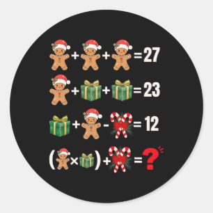 Funny 67 Meme Candy Merry Santa Math Teacher Chris Classic Round Sticker