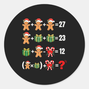 Funny 67 Meme Candy Merry Santa Math Teacher Chris Classic Round Sticker