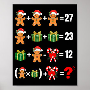 Funny 67 Meme Candy Merry Santa Math Teacher Chris Poster