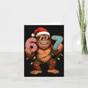 Funny 67 Meme Christmas Bigfoot For Kids Teens Card