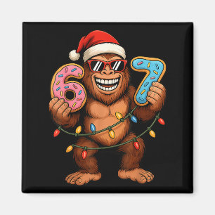 Funny 67 Meme Christmas Bigfoot For Kids Teens  Magnet