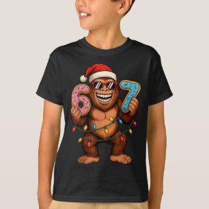 Funny 67 Meme Christmas Bigfoot For Kids Teens T-Shirt