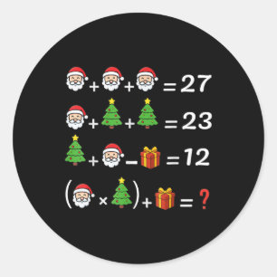 Funny 67 Meme Christmas Math Teacher Santa Six Sev Classic Round Sticker