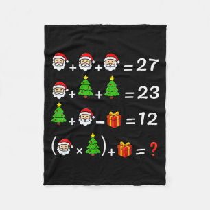 Funny 67 Meme Christmas Math Teacher Santa Six Sev Fleece Blanket