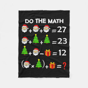 Funny 67 Meme Christmas Math Teacher Santa Six Sev Fleece Blanket