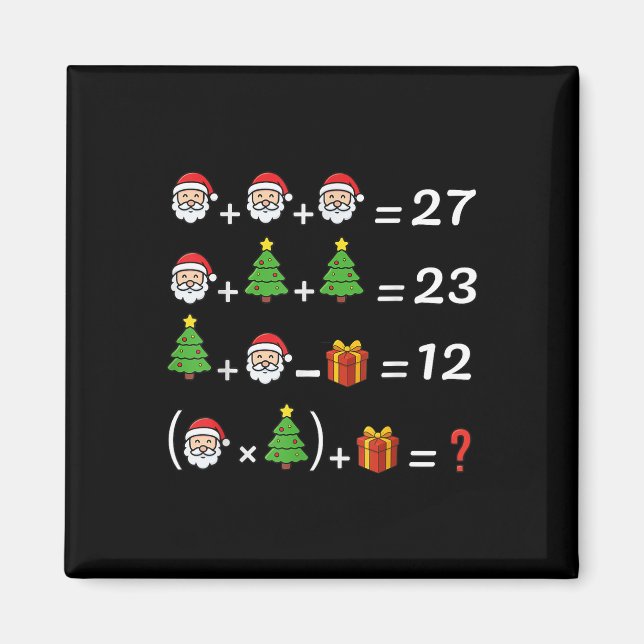 Funny 67 Meme Christmas Math Teacher Santa Six Sev Magnet (Front)