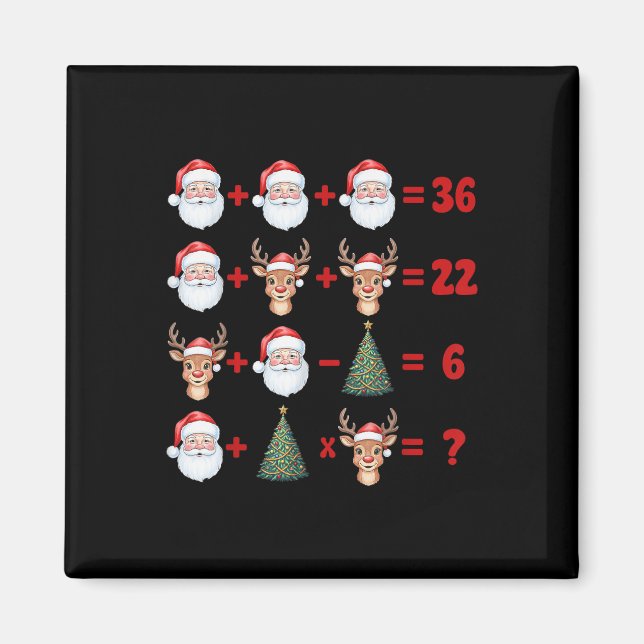 Funny 67 Meme Christmas Math Teacher Santa Six Sev Magnet (Front)
