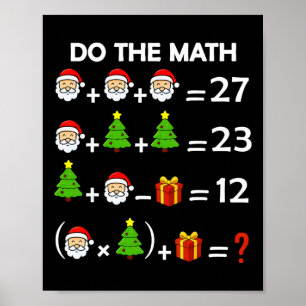 Funny 67 Meme Christmas Math Teacher Santa Six Sev Poster