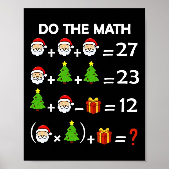 Funny 67 Meme Christmas Math Teacher Santa Six Sev Poster (Front)