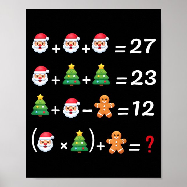 Funny 67 Meme Christmas Math Teacher Santa Six Sev Poster (Front)