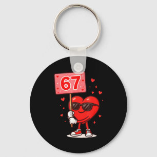 Funny 67 Meme Cute Valentine Six Seven Love Humor Key Ring