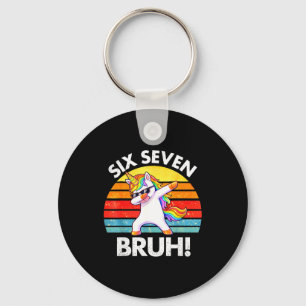 Funny 67 Meme Dabbing Unicorn Six Seven 6 7 Kids Key Ring