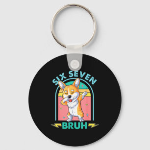 Funny 67 Meme Dog Six Seven Bruh Kids Boys Tee Key Ring