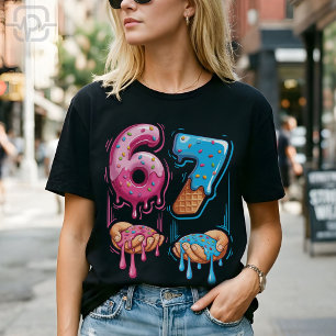 Funny 67 Meme Doughnut Ice Cream Gen Alpha Slang T-Shirt