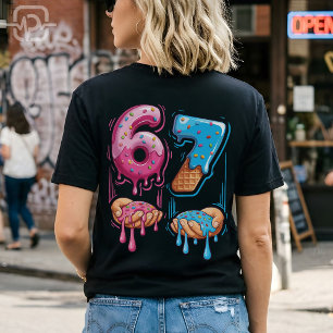 Funny 67 Meme Doughnut Ice Cream Gen Alpha Slang T-Shirt
