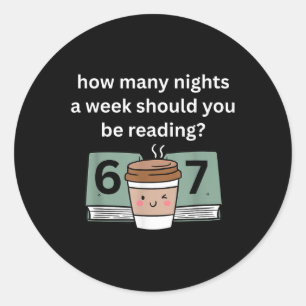 Funny 67 Meme English Teacher Reading Book Lover H Classic Round Sticker