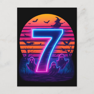 Funny 67 Meme Halloween Couple Matching Holiday Postcard