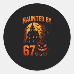 Funny 67 Meme Halloween Haunted Spooky Six Seven P Classic Round Sticker