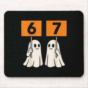 Funny 67 Meme Halloween Trendy Six Seven Ghosts 6- Mouse Pad